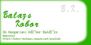 balazs kobor business card