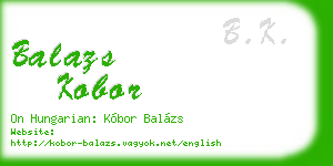 balazs kobor business card